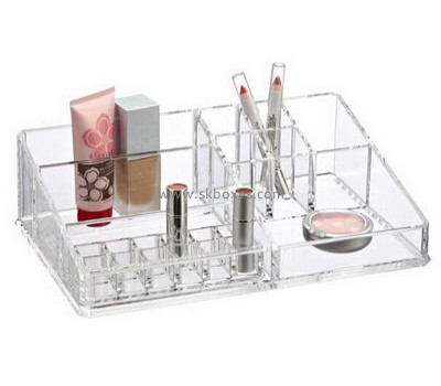 Factory hot sale acrylic plexiglass makeup organizer with dividers BMB-010