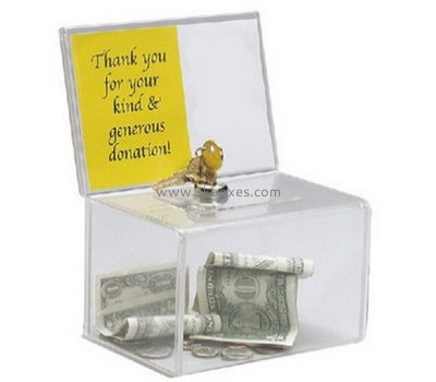 Customized acrylic collection box charity acrylic donation box charity money box BDB-019