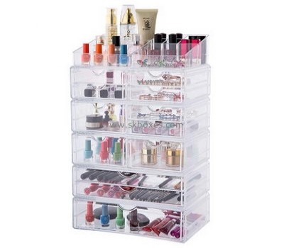 Customized transparent acrylic box hard case makeup cases cheap makeup organizer box BMB-111