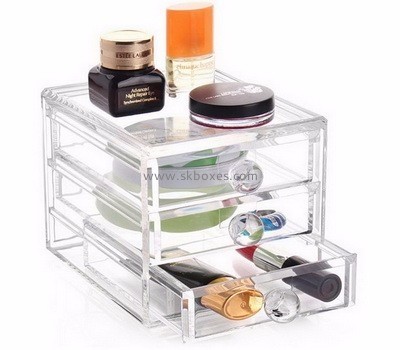 Custom plastic display case small makeup organizer transparent makeup box BMB-115