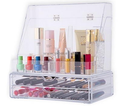 Customized acrylic plexi box display best makeup case organizer cheap makeup organizer box BMB-129