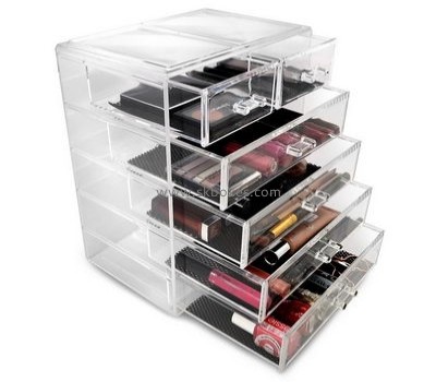 Customized big acrylic makeup display cases beauty organizer box for sale BMB-136