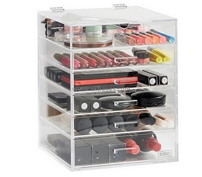 Custom acrylic plexiglass cosmetic cases large cheap makeup storage box BMB-178