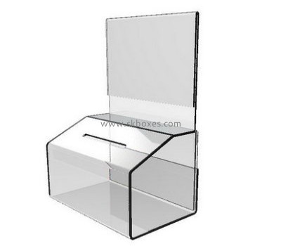 Customize small clear charity box BDB-269