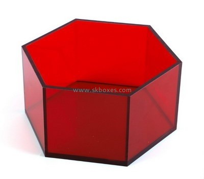 Customize perspex hexagon display box BDC-1854