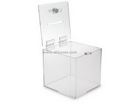 Square clear acrylic suggestion box with lock BBS-710