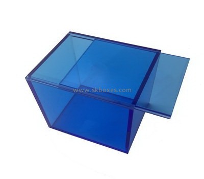Custom blue acrylic sliding lid box BDC-1907