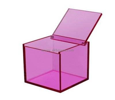 Custom square purple acrylic box BDC-2062