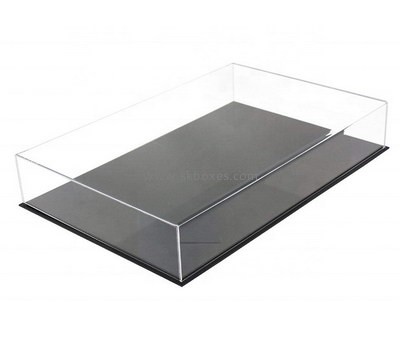 Custom 5 sided flat clear acrylic display case with black base BDC-2065