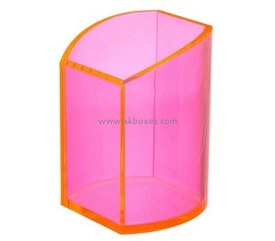 Custom table top pink acrylic pens holder BDC-2220