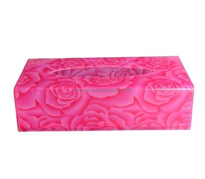 Custom pink plexiglass tissue paper box BDC-2243