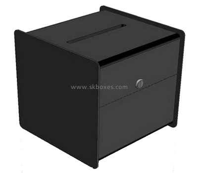 Customized black acrylic ballot box with lock BBS-307