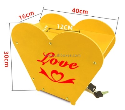 Heart shape acrylic donation box BDB-007