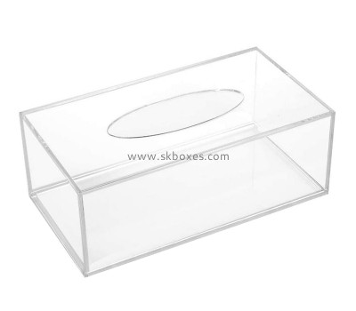 Acrylic factory custom plexiglass facial tissue dispenser box lucite napkin holder BTB-189