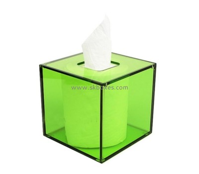 Custom lucite tissue paper holder plexiglass facial tissue paper holder box BTB-207