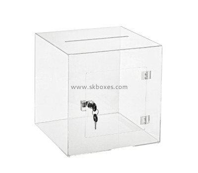 Customized acrylic plastic ballot box locked suggestion box ballot box for sale BBS-042