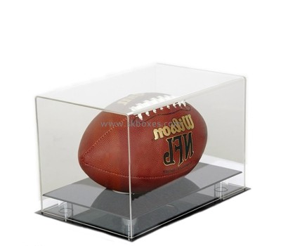 Plexiglass box supplier custom acrylic football showcase with black base BDC-2385