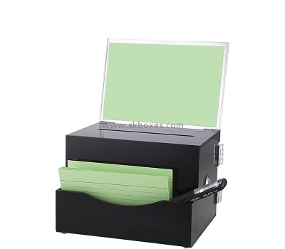 Perspex item manufacturer custom plexiglass suggestion box with notepaper holder BBS-790