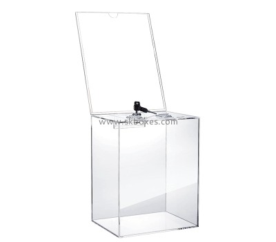 Perspex item supplier custom acrylic ticket box with sign and lock BBS-791