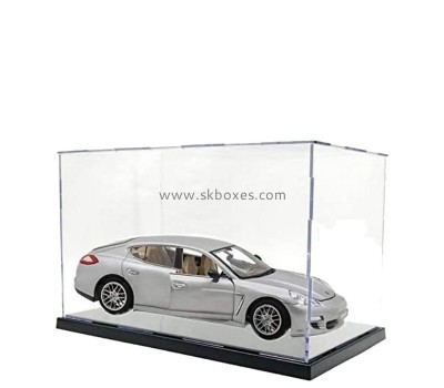 Custom clear acrylic model car display case with black base BDC-2393