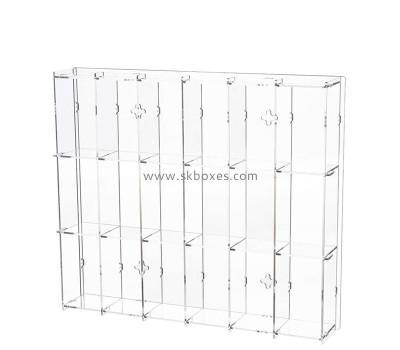 Custom clear acrylic wall hanging multi compartments display cabinet BDC-2395