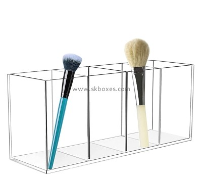 Custom clear acrylic 4 compartments makeup brushes organizers BSC-134