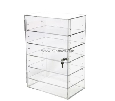 Custom clear acrylic 6 tiers lockable display cabinet BDC-2397