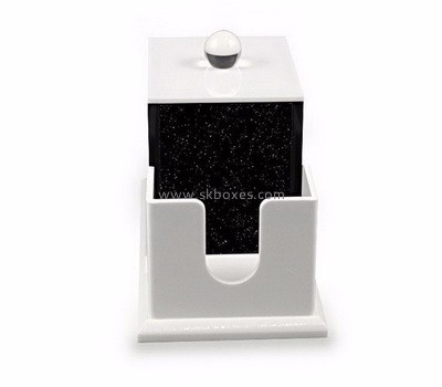 Custom design acrylic box tissue white acrylic box mini plastic box BTB-046