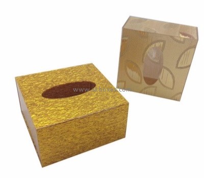 Custom design acrylic small box facial tissue display box square acrylic box BTB-058