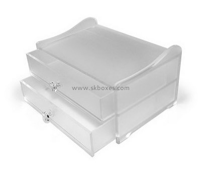 Wholesale acrylic plastic box clear acrylic tissue box holder clear plastic storage box with dividers BTB-095