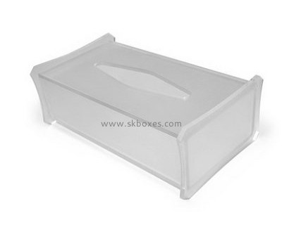 Customized white acrylic box crystal tissue box plastic transparent box BTB-141