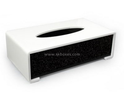 Acrylic tissue box wholesale white box plexiglass box small BTB-156