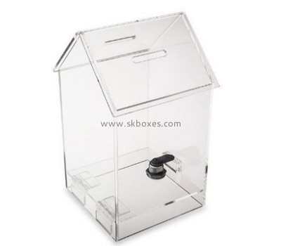 Wholesale clear polycarbonate box ballot box plastic donation boxes BBS-030