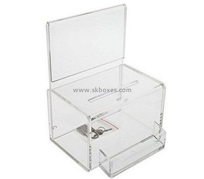 Wholesale acrylic ballot box voting  transparent ballot box lockable ballot box BBS-037