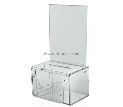 Custom design clear acrylic ballot box transparent ballot box lockable suggestion box BBS-059