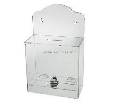 Hot selling acrylic transparent ballot box lockable suggestion box ballot box with lock BBS-060