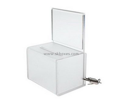 Customized acrylic plastic suggestion box acrylic suggestion boxes acrylic ballot box with lock BBS-069