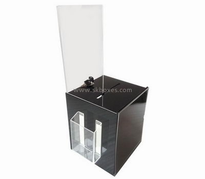 Hot selling acrylic plastic ballot box black box small ballot box BBS-097