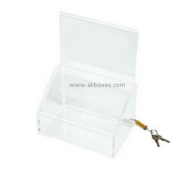 Custom design and produce acrylic cheap suggestion box clear acrylic ballot box clear suggestion box BBS-104