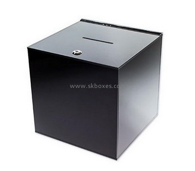 Acrylic suggestion box supplier black ballot box acrylic ballot box with lock BBS-105
