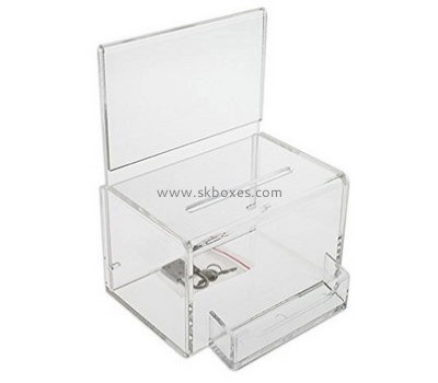 Wholesale suggestion box acrylic clear suggestion box ballot box with lock BBS-136