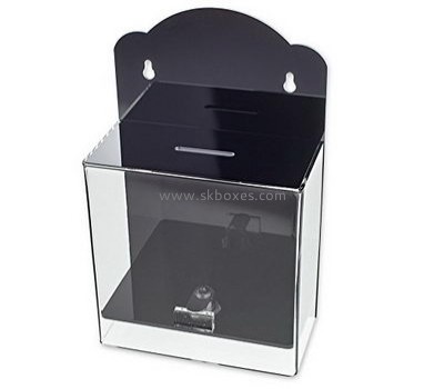 Custom acrylic large suggestion box perspex suggestion box black ballot box BBS-141