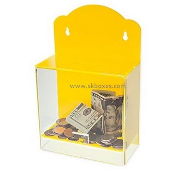 Customized acrylic donation boxes cheap money donation box lockable donation box BDB-024