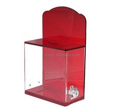 Customized acrylic donation box design box charity donation lock box BDB-027