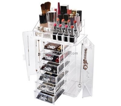 Custom big makeup case clear acrylic storage boxes acrylic cases for makeup BMB-081