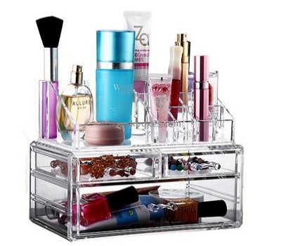 Custom lucite display box big makeup organizer cosmetic storage case BMB-083