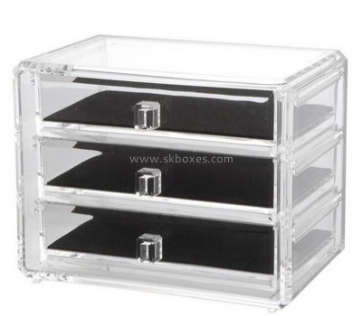 Customized small clear acrylic boxes professional beauty case cute makeup cases BMB-089