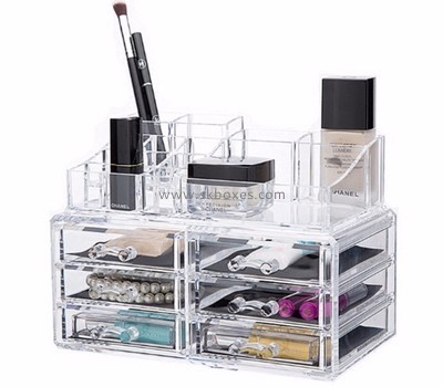 Custom clear acrylic storage containers hard cosmetic case makeup box storage BMB-094