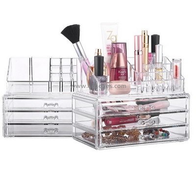 Custom clear perspex boxes makeup organizer case professional makeup box sale BMB-097