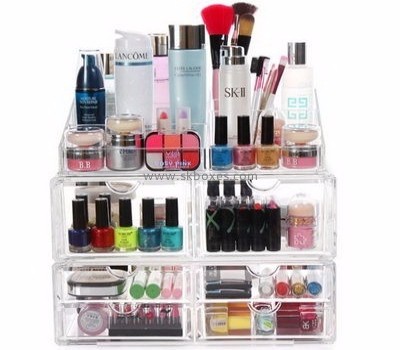 Custom acrylic plexiglass storage boxes makeup case large makeup storage box BMB-123